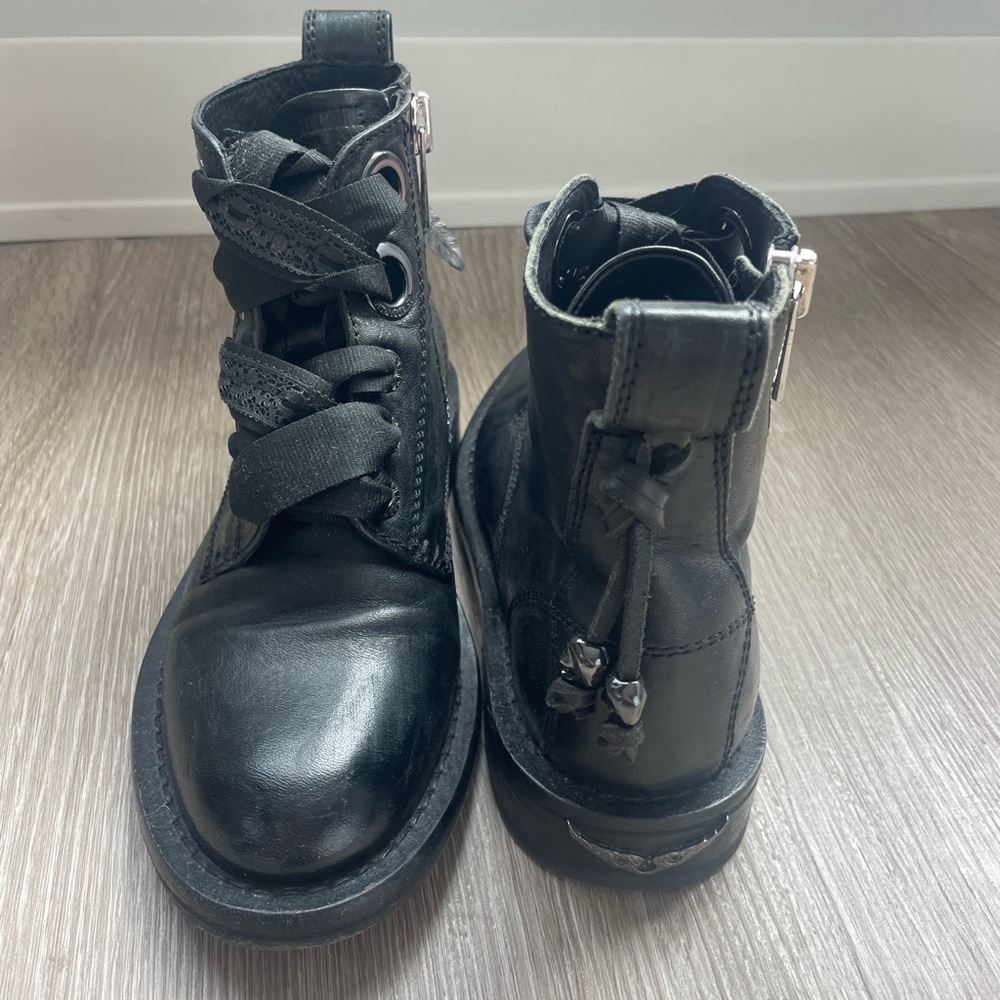 Zadig & Voltaire Black Combat Boots